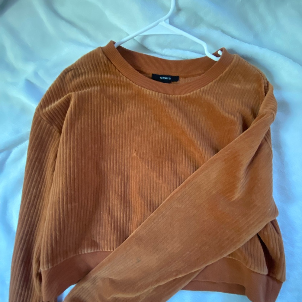 Forever 21 Rust Ribbed Corduroy Top